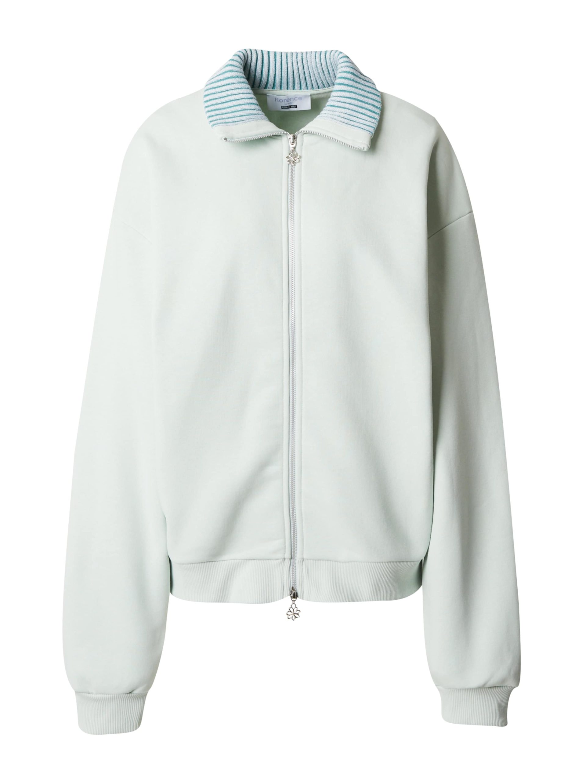 Sudadera con cremallera 'Caro' florence by mills exclusive for ABOUT YOU en Verde Pastel, Blanco 11879561 ¡Tendencia ahora!